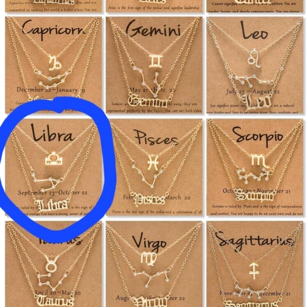 Libra 3-Piece Set Zodiac Necklace